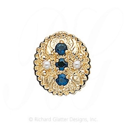GS315 S/PL - 14 Karat Gold Slide with Sapphire center and Pearl accents 